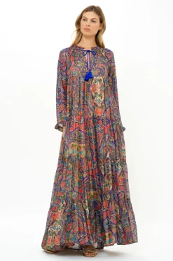 Balloon Sleeve Maxi- Persia Cobalt