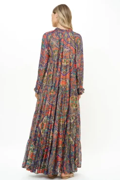 Balloon Sleeve Maxi- Persia Cobalt