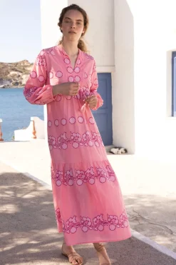 Balloon Sleeve Maxi- Tangier Pink