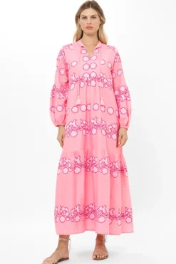 Balloon Sleeve Maxi- Tangier Pink
