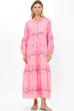 Balloon Sleeve Maxi- Tangier Pink