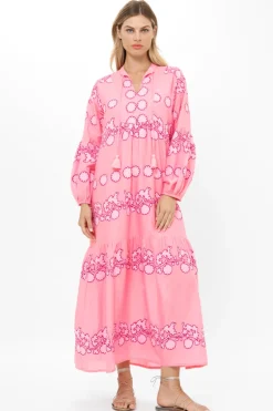 Balloon Sleeve Maxi- Tangier Pink