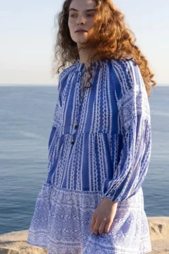 Balloon Sleeve Short- Ziggy Blue