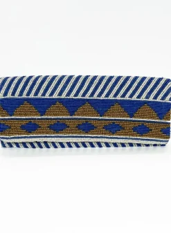 Beaded Clutch- Mezcal Blue Gold