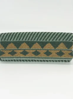 Beaded Clutch- Mezcal Green Gold