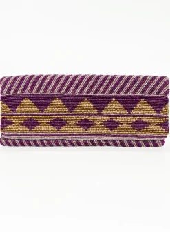Beaded Clutch- Mezcal Purple Gold
