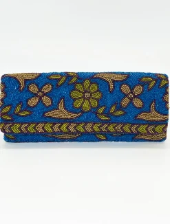Beaded Clutch- Regent Blue Gold