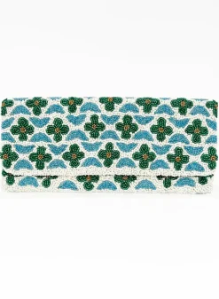 Beaded Clutch- Veranda Blue Green