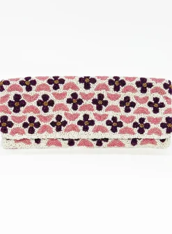 Beaded Clutch- Veranda Pink Purple
