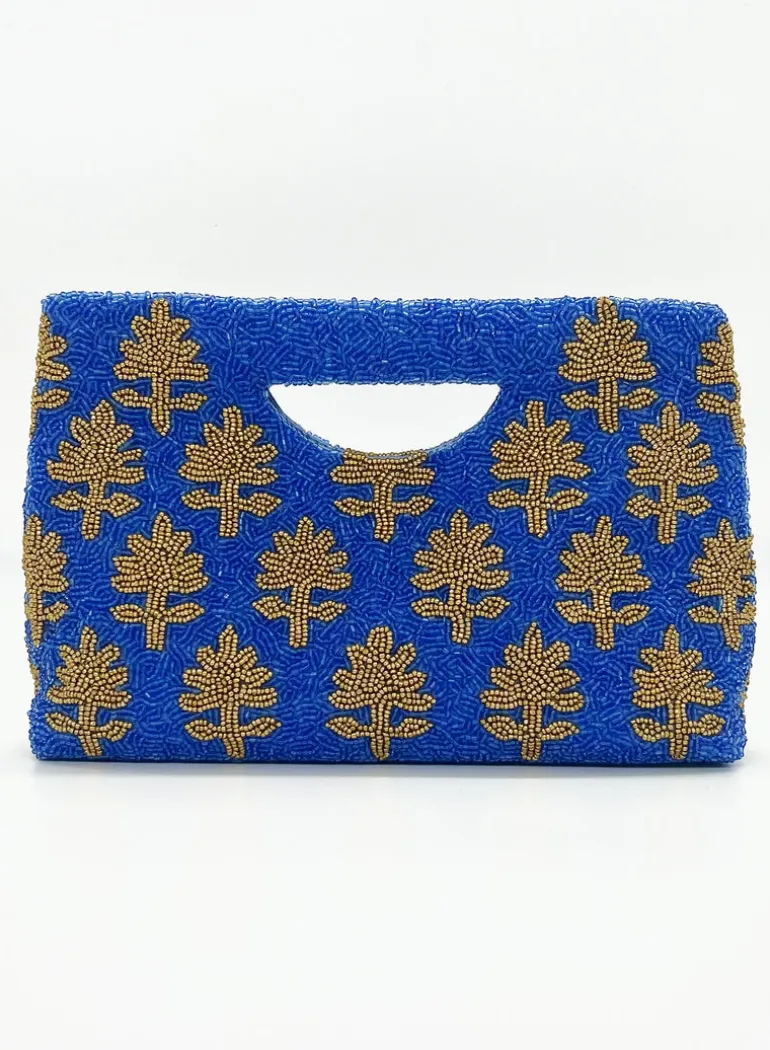 Beaded Handbag- Fern Blue