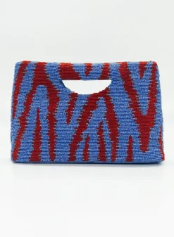 Beaded Handbag- Singita Red Blue