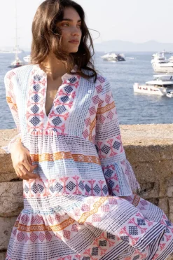 Bell Sleeve Tiered Mini- Casablanca Multi