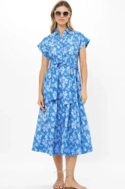 Belted Shirt Dress- Pretoria Navy