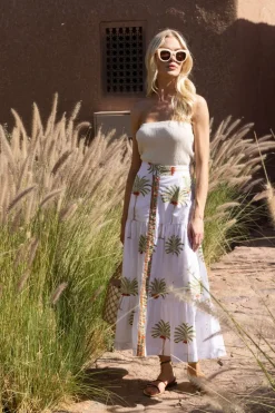 Button Front Skirt- Canary Green