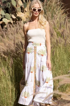 Button Front Skirt- Canary Green