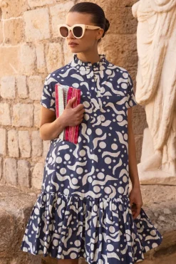 Cap Sleeve Mini- Acadia Navy