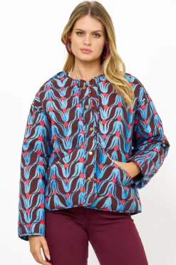 Crewneck Puffer- Tulip Red