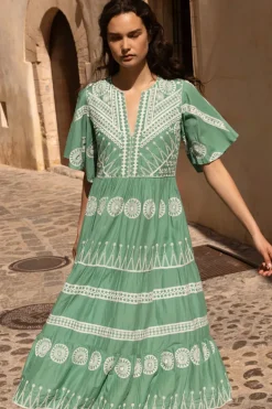 Flirty V-Neck Maxi- Soleil Sage