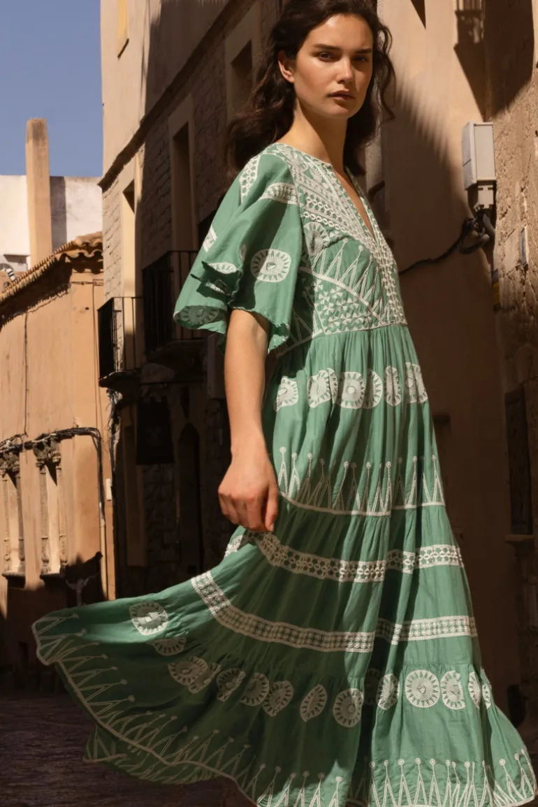 Flirty V-Neck Maxi- Soleil Sage