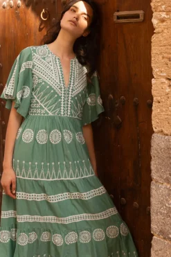 Flirty V-Neck Maxi- Soleil Sage