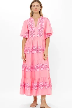 Flirty V-Neck Maxi- Tangier Pink