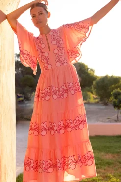 Flirty V-Neck Maxi- Tangier Pink