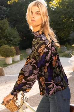 High Neck Blouse- Turin Peri