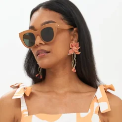 Jardin Earrings- Coral