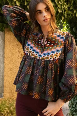 Mandarin Balloon Top- Matrix Forest