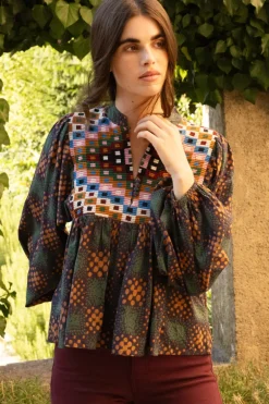 Mandarin Balloon Top- Matrix Forest