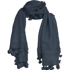 Navy Tassel Scarf