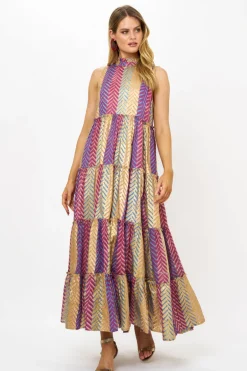 Ruffle Tiered Maxi- Torino Blue