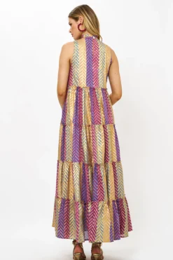 Ruffle Tiered Maxi- Torino Blue