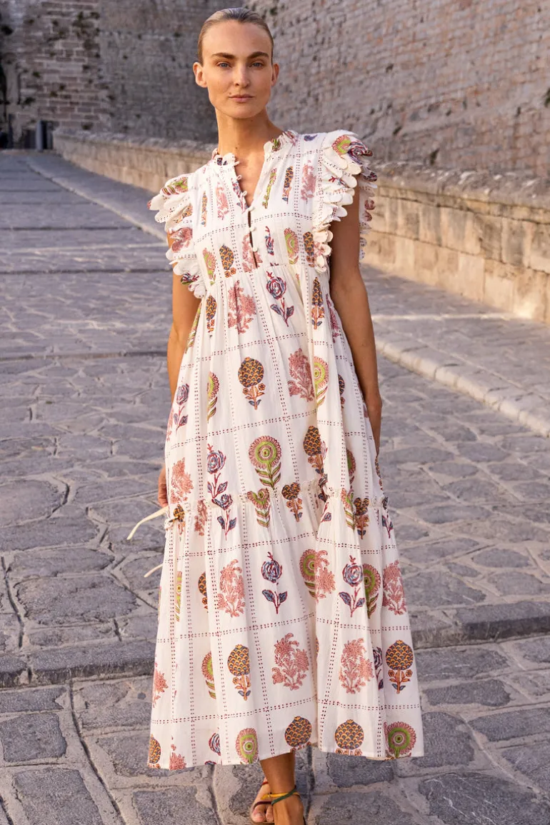 Scallop Pintuck Maxi- Taormina Cream