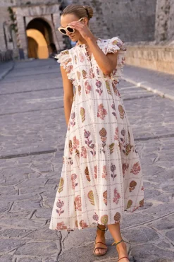 Scallop Pintuck Maxi- Taormina Cream