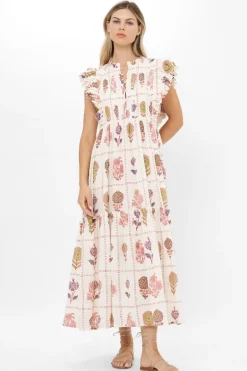 Scallop Pintuck Maxi- Taormina Cream