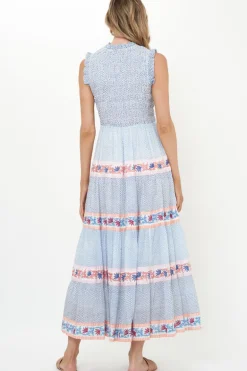 Sleeveless Smocked Maxi- Jungi Peach