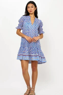 Smocked Drop Mini- Clover Blue