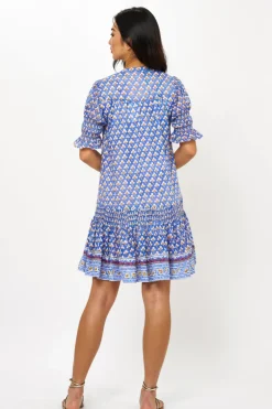 Smocked Drop Mini- Clover Blue