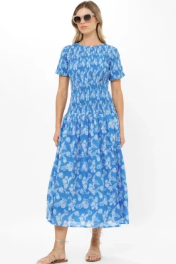 Smocked Drop Waist Maxi- Pretoria Navy