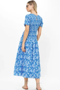 Smocked Drop Waist Maxi- Pretoria Navy