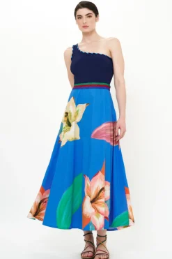 Swing Skirt- Hibiscus Blue