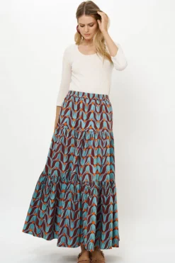 Tiered Maxi Skirt- Tulip Orange