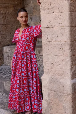 V-Neck Maxi- Eclipse Red